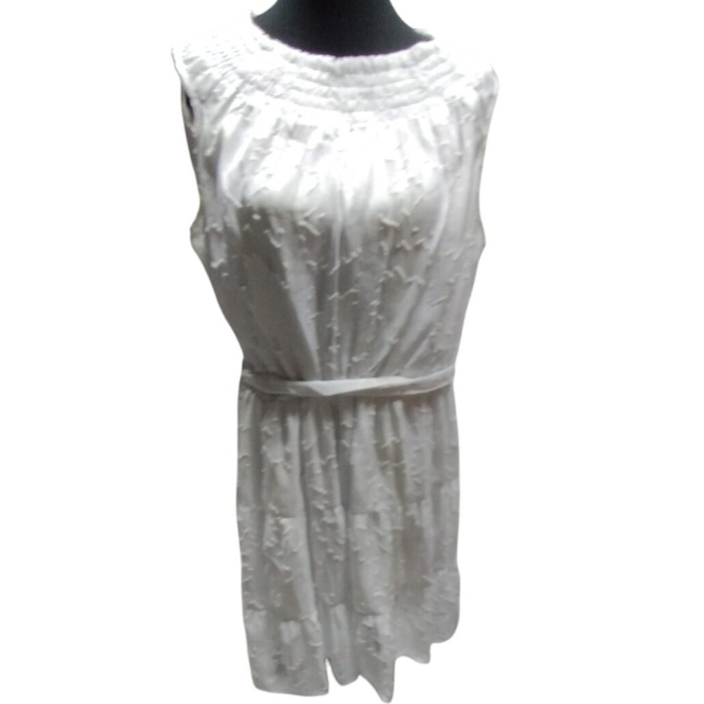 Simply Vera Vera‎ Wang White Sleeveless Dress Tiered Ruffle Smocked XL